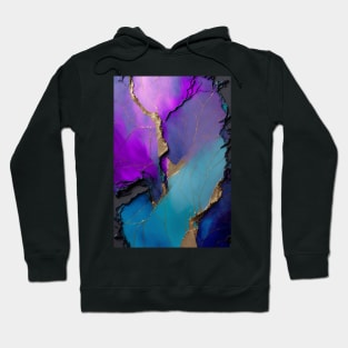 Golden Aura - Abstract Alcohol Ink Resin Art Hoodie